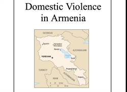[ai] A map of Armenia displaying major cities including Yerevan, with the title "Domestic Violence in Armenia" above it. The surrounding countries are labeled, highlighting its geographic context.